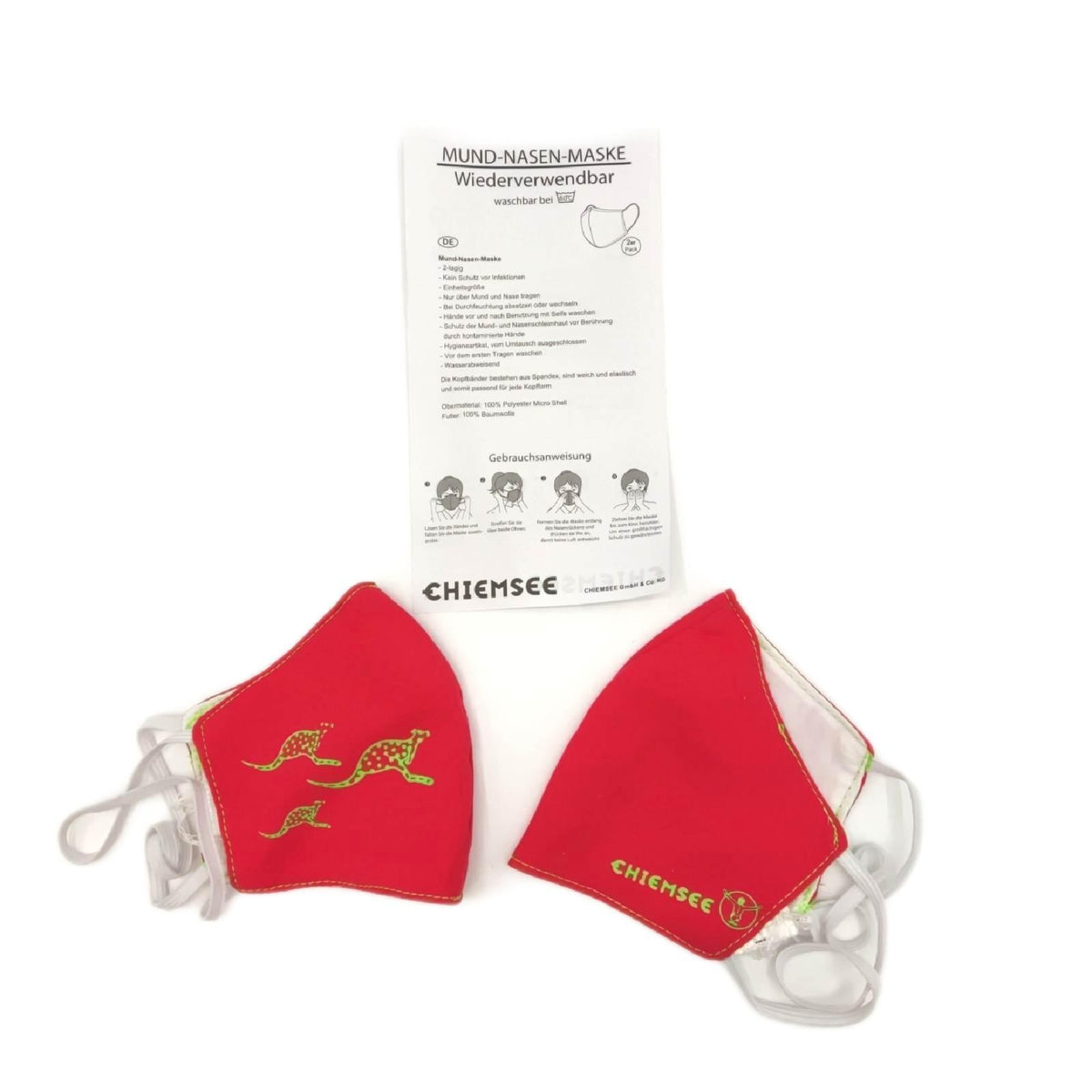 Chiemsee Behelfsmaske Schutzmasken Mundschutz 100 Pack Pink atmungsaktiv
