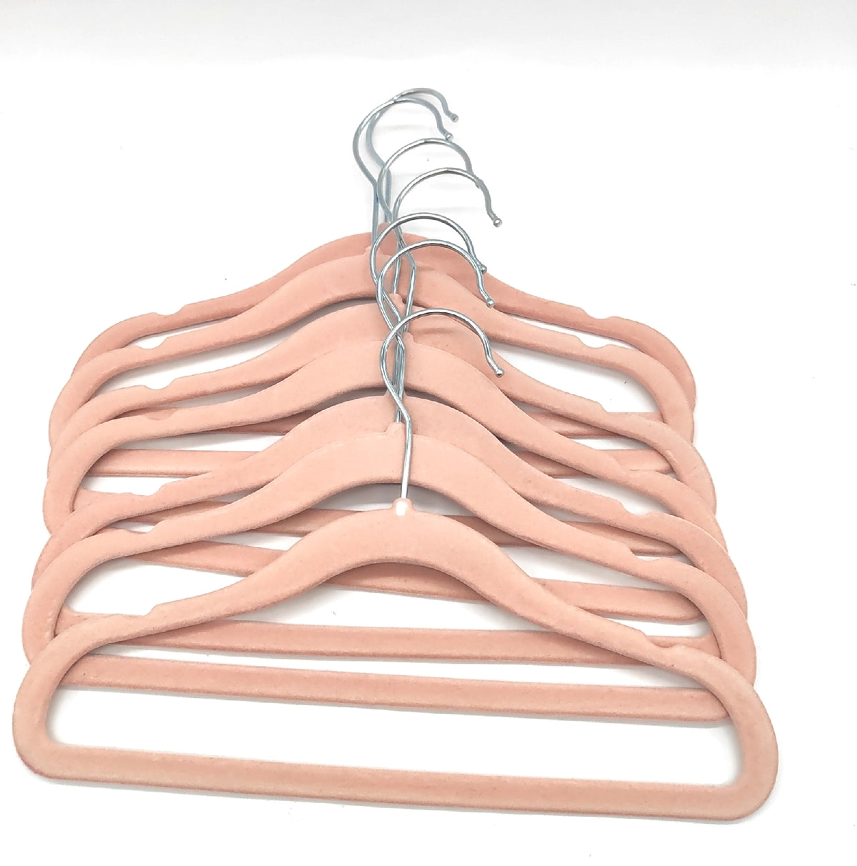 7 Kinderkleiderbügel aus Samt in Rosa mit Metallhaken Kleiderbügel für Kinderkleidung