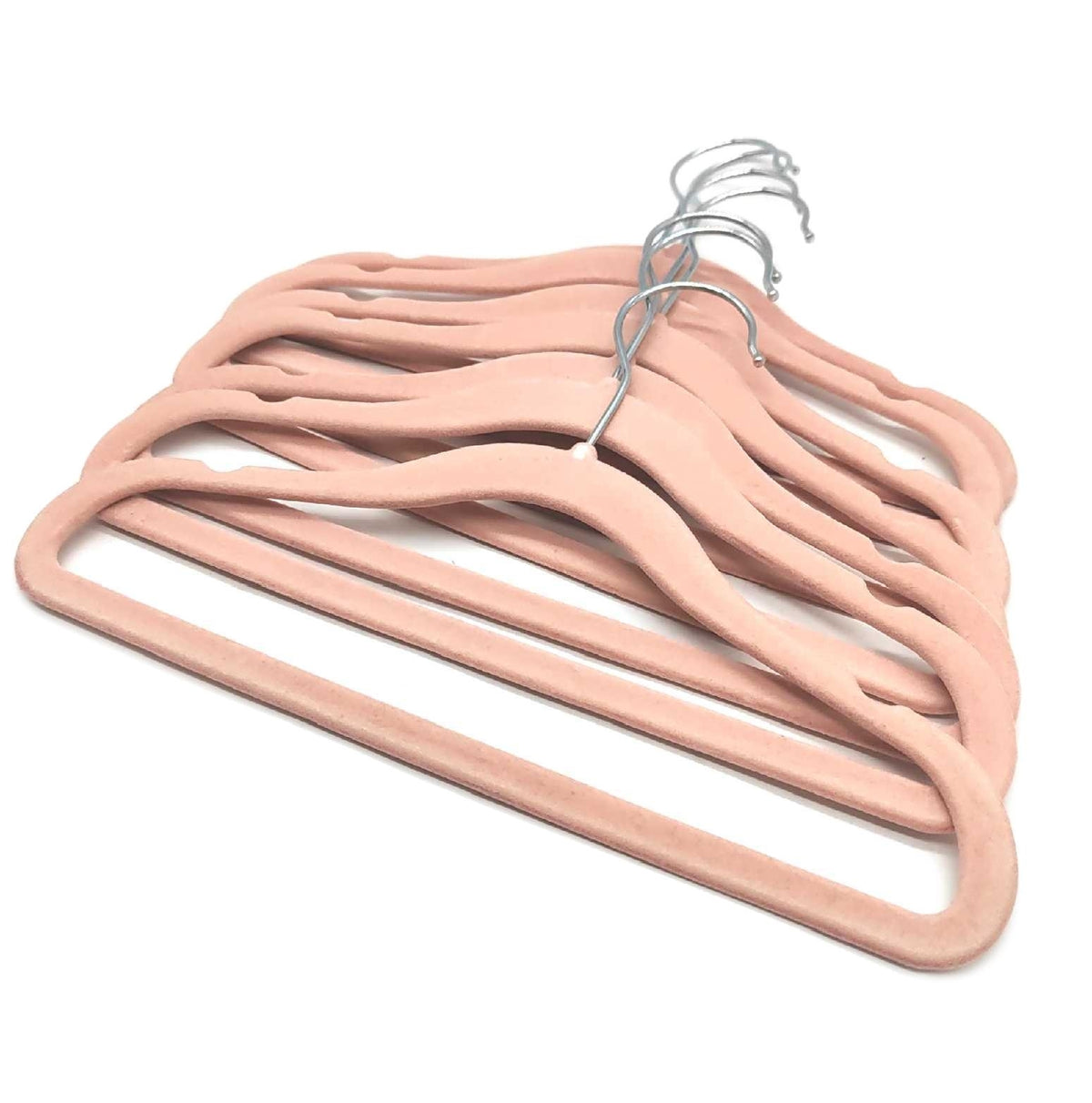 7 Kinderkleiderbügel aus Samt in Rosa mit Metallhaken Kleiderbügel für Kinderkleidung