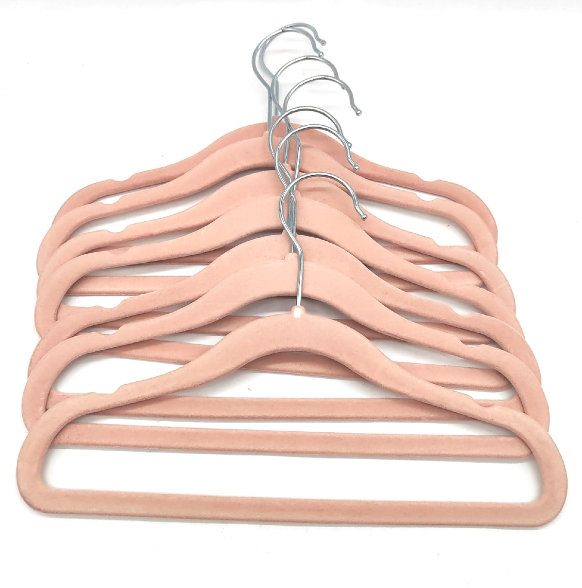 7 Kinderkleiderbügel aus Samt in Rosa mit Metallhaken Kleiderbügel für Kinderkleidung