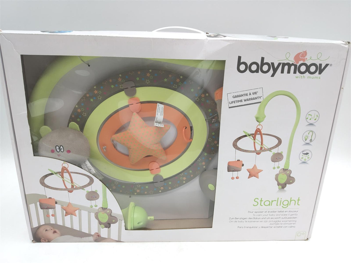 Babymoov Musikspielbogen Baby Spielzeug A033206 Mandelgrün Schlafhilfe Motorik