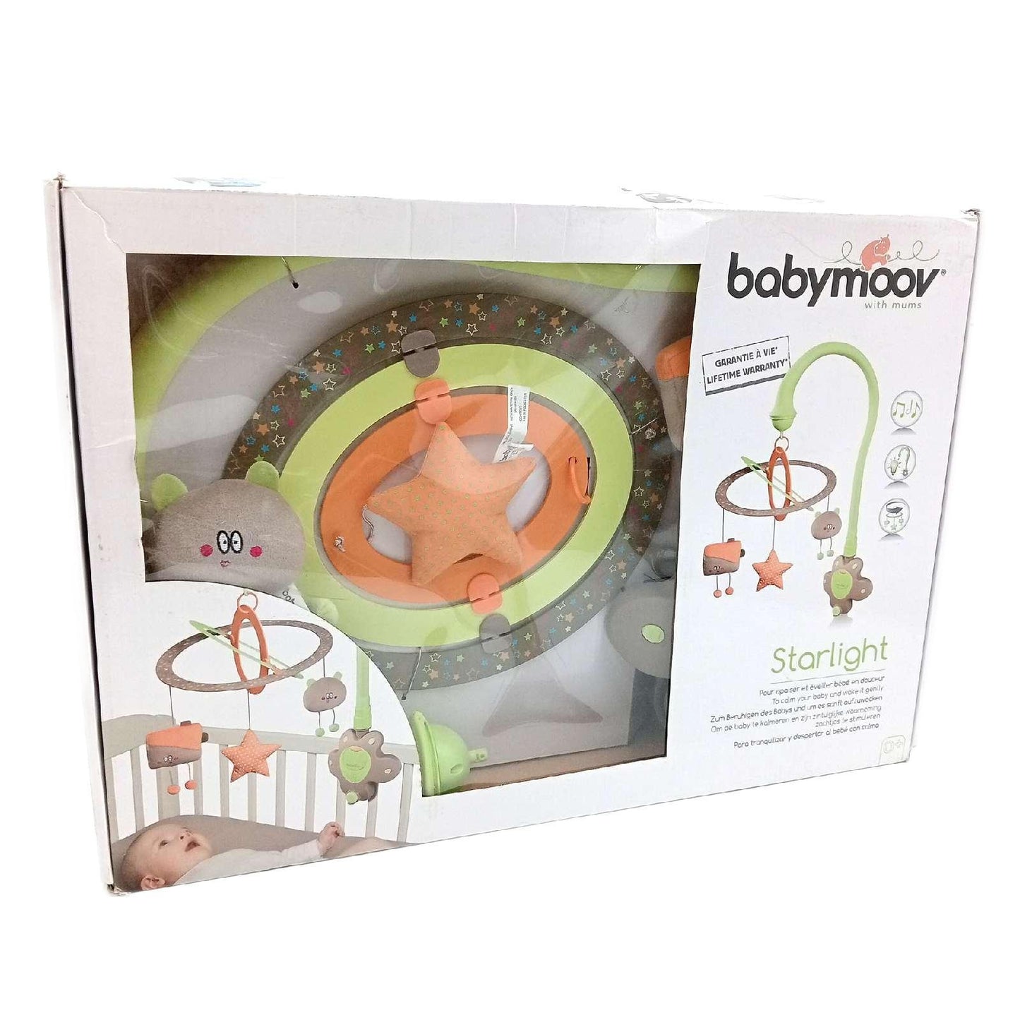 Babymoov Musikspielbogen Baby Spielzeug A033206 Mandelgrün Schlafhilfe Motorik