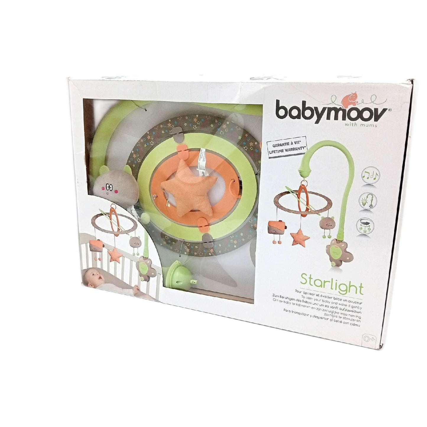 Babymoov Musikspielbogen Baby Spielzeug A033206 Mandelgrün Schlafhilfe Motorik