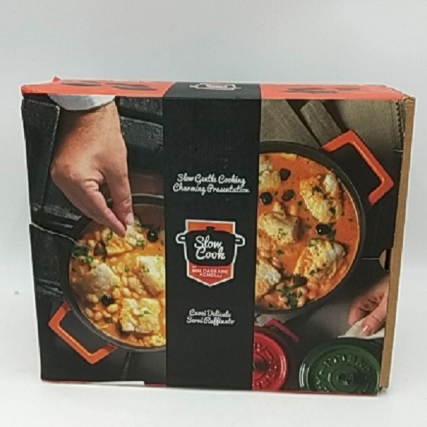 Pentole Agnelli Slowcook Kasserolle oval mit 2 Griffen, aus Gusseisen 4.8 litri Mattschwarz