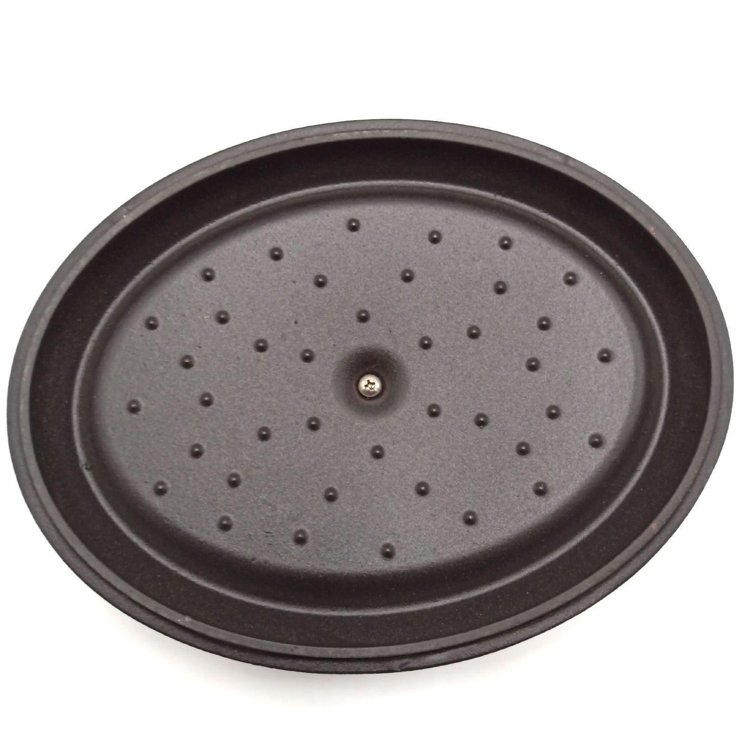 Pentole Agnelli Slowcook Kasserolle oval mit 2 Griffen, aus Gusseisen 4.8 litri Mattschwarz