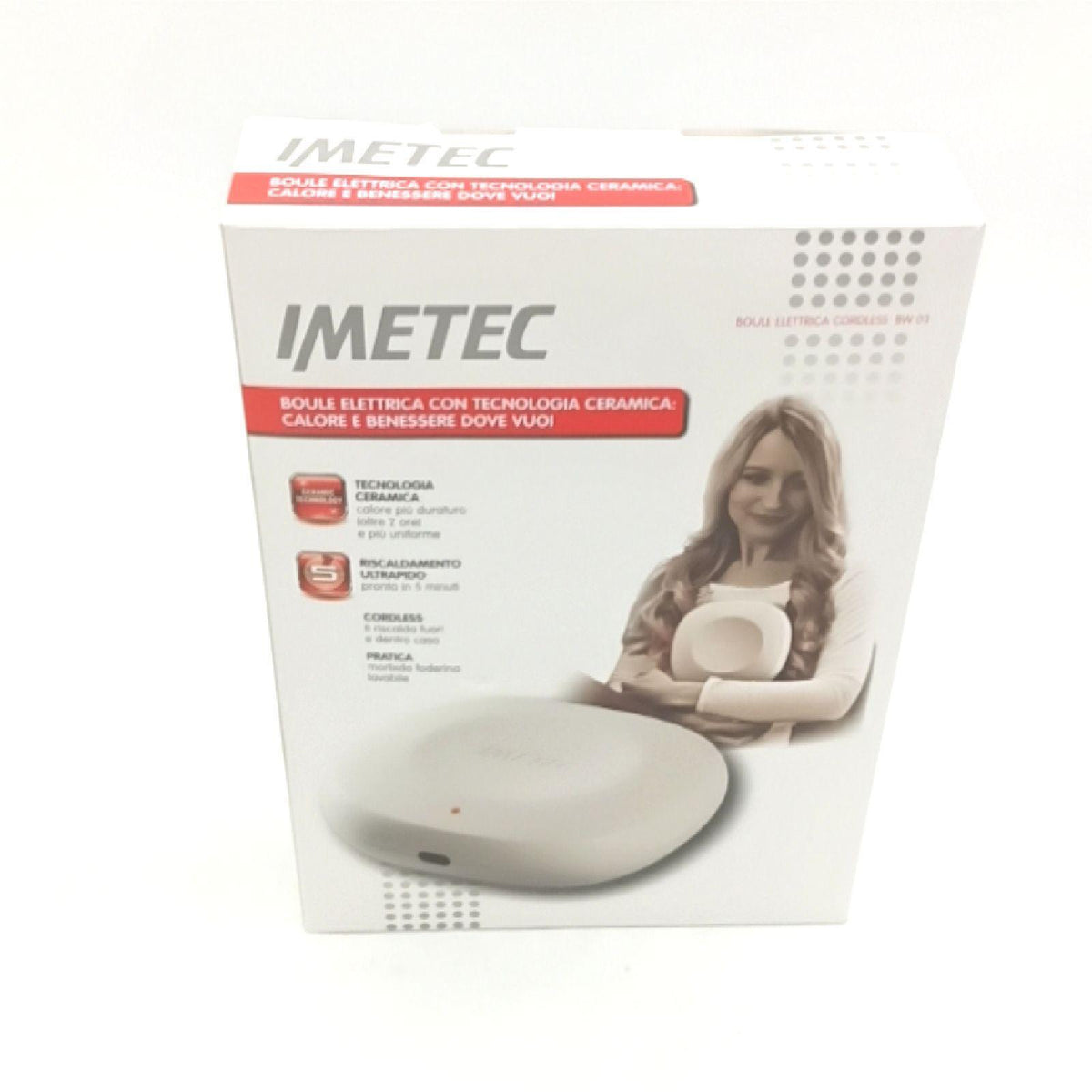 Imetec Bw03 Boule Elektro Cordless Boule, Keramik-Technologie, Ultraschnelle Heizung, Sicherheitsthermostat, Ladeleuchte