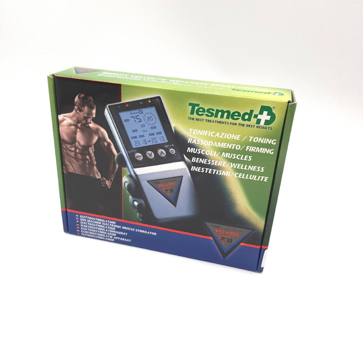 TESMED Max 7 8 Elektro Muskelaufbau Massage Elektrostimulator 4 Kanäle TENS EMS Gerät
