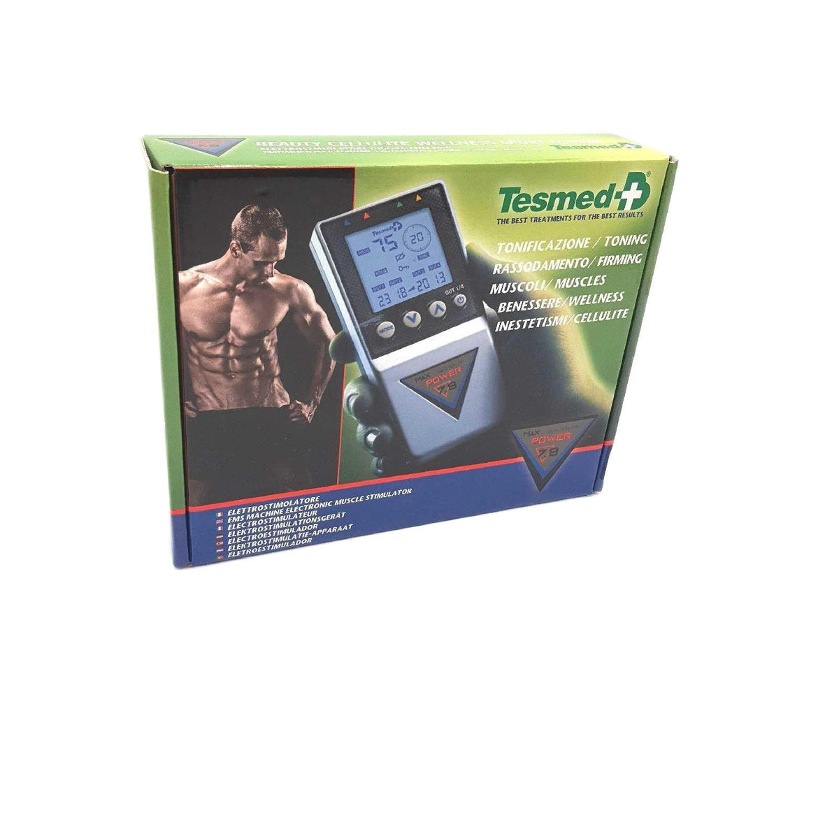 TESMED Max 7 8 Elektro Muskelaufbau Massage Elektrostimulator 4 Kanäle TENS EMS Gerät