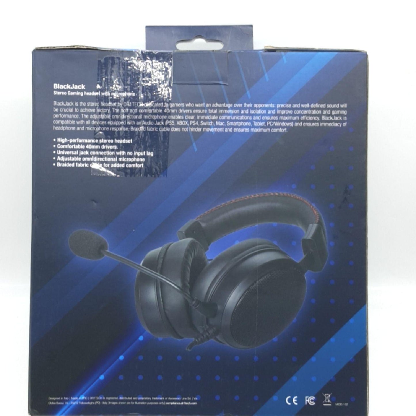 DR1TECH Blackjack Gaming Kopfhörer Mit Kabel Und Mikrofon Für PS5 Konsole [3D Audio], PS4, Xbox und Smartphone - 40mm Over Ear Kopfhörer Treiber mit Audio Stereo (Full Immersion) [Amazon Exclusive]