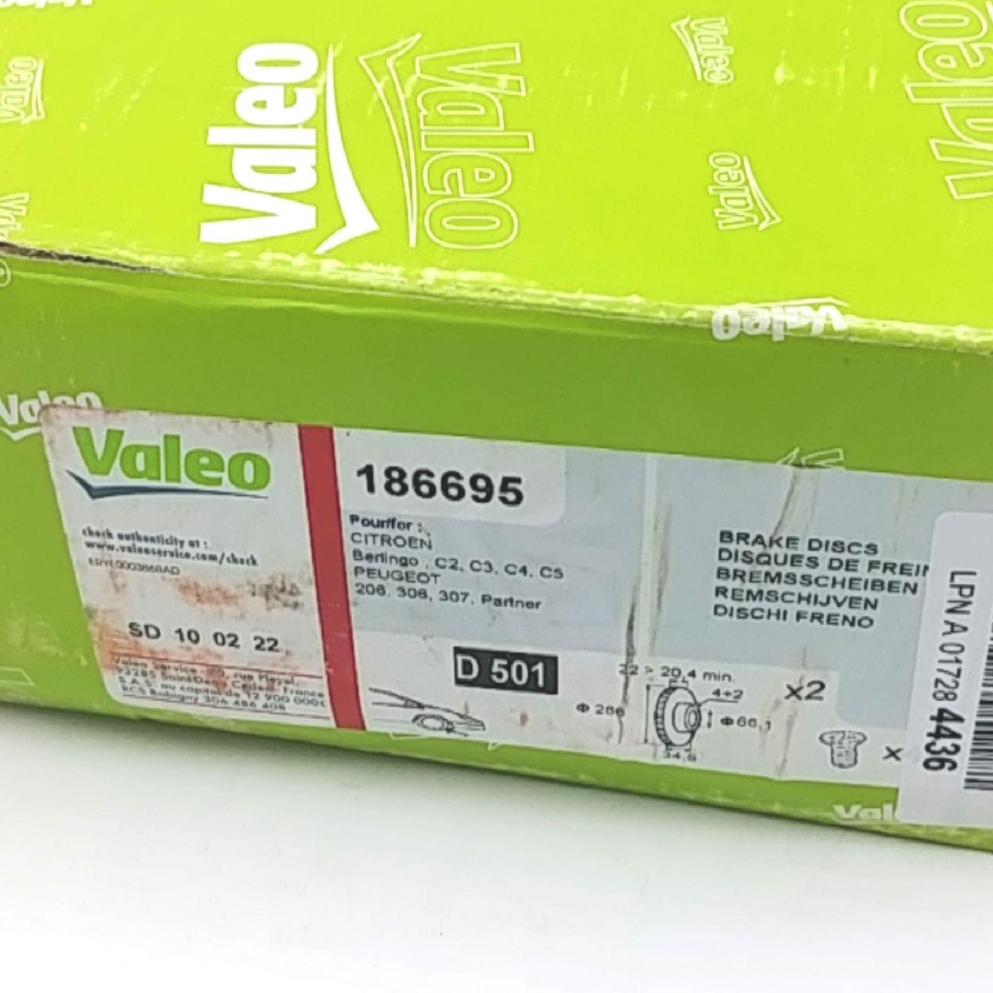 Valeo Bremsscheiben Set Vorderachse geolte Scheiben Karton ähnlich Originaldesign
