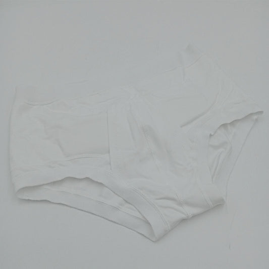 Slip mit niedriger Taille und Plüsch, Baumwolle, Weiß, Größe 6