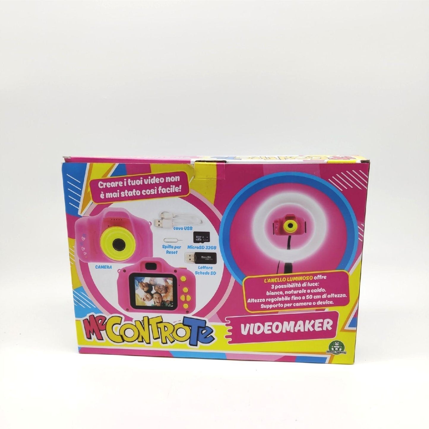 Giochi Preziosi Me Contro Te Studio Maker, Digitalkamera für Kinder mit verstellbarem Stativ, für Kinder von 4 bis 8 Jahren, Farbbildschirm 2 Zoll, 32G Karte, Schnellladung