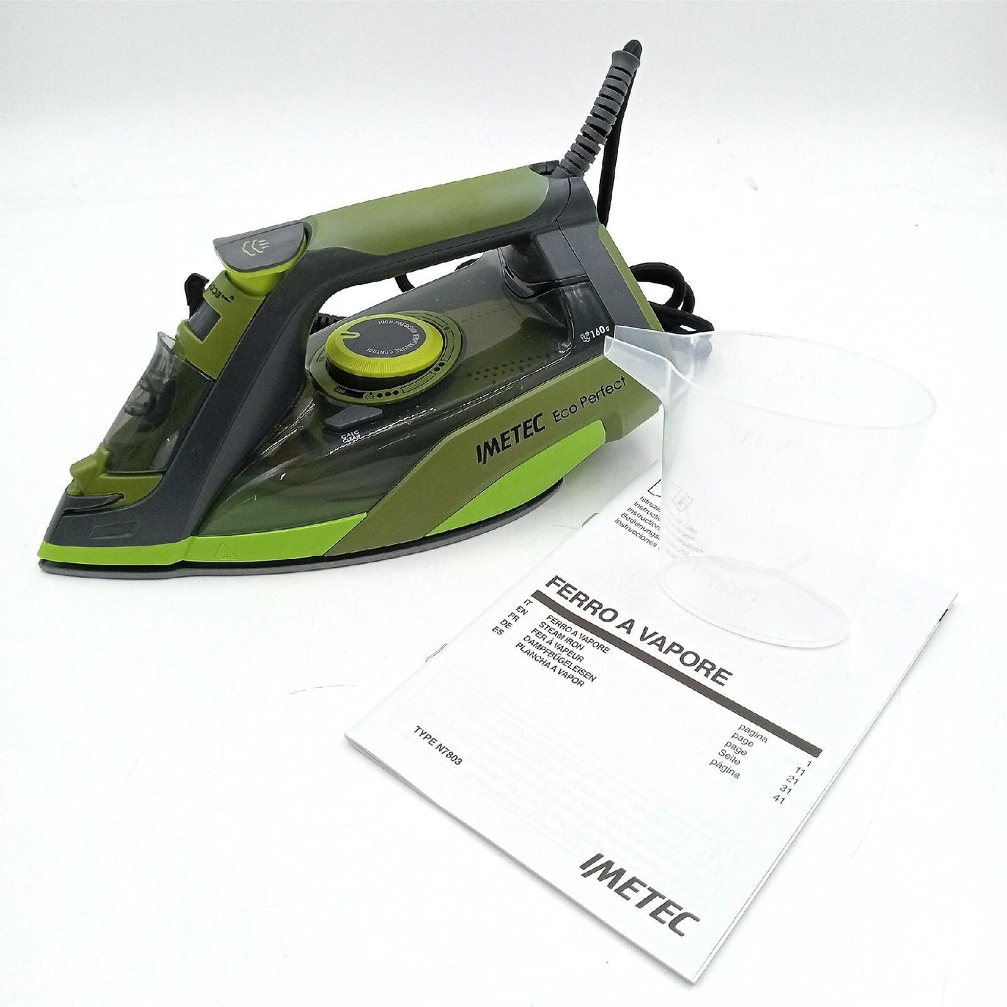 Imetec Eco Perfect Dampfbügeleisen, hervorragende Ergebnisse mit -0.35 Wasserverbrauch und -0.25 Energieverbrauch, Pro Ceramic beschichtete Sohle, dreifacher Kalkschutz, 2400 W