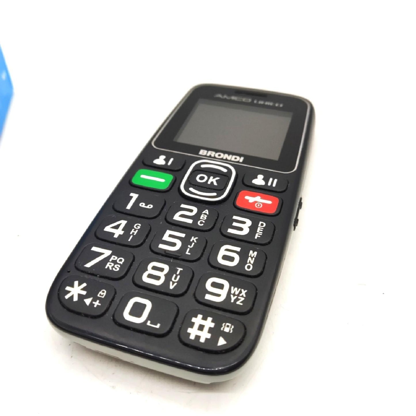 Brondi Amico Unique GSM Handy für Senioren mit großen Tasten, SOS-Taste und Remote-Funktion, Dual-SIM, hohe Lautstärke, Schwarz