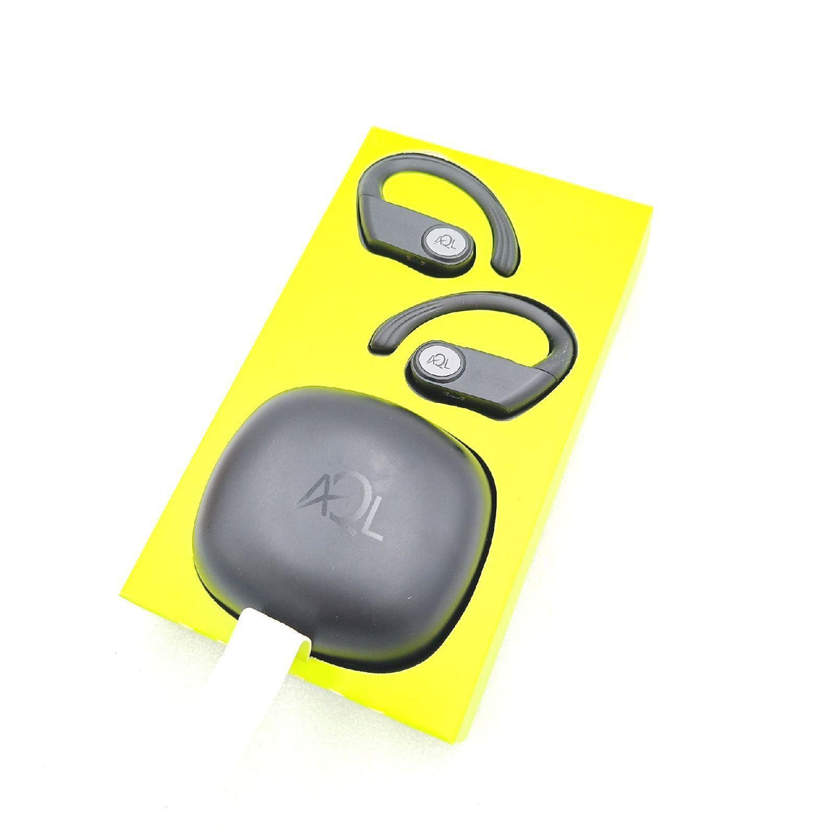 AQL Sport Boost Charge  Bluetooth-Kopfhörer  Bluetooth-Sportkopfhörer – kabelloses Stereo – wasserdicht – Ladekoffer für 5 Aufladungen – Schwarz