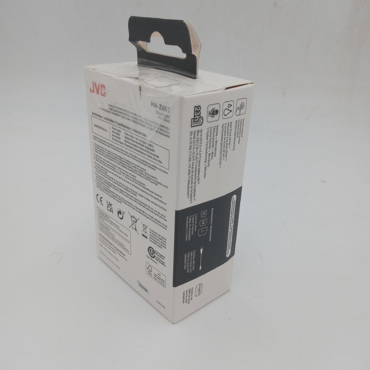 JVC HA-Z66T-B Gumy Mini Wireless Earbuds, klein, Ultraleicht, 3 Sound Modi (Bass/Clear/Normal), Wasserfest (IPX4), 23 Std. Akkulaufzeit, Bluetooth 5.1, (Schwarz HA-Z66T-B-E In-Ear