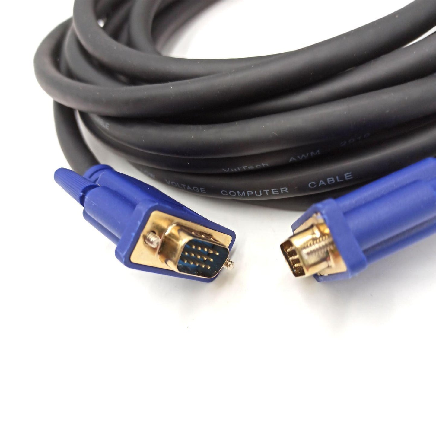 Vultech 5 m VGA – VGA-Kabel (VGA (D-Sub), VGA (D-Sub), Stecker/Stecker, Silber, schwarz)