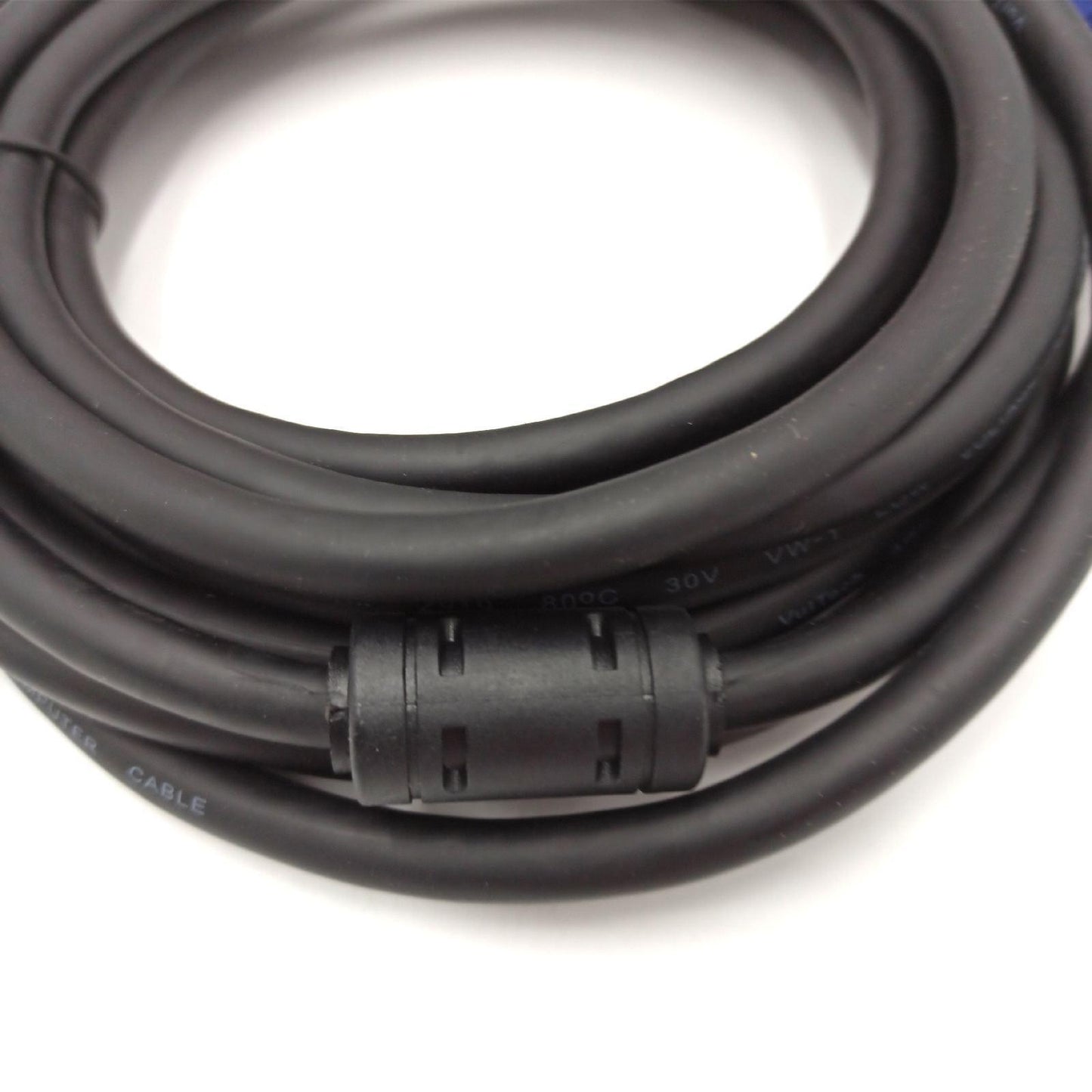 Vultech 5 m VGA – VGA-Kabel (VGA (D-Sub), VGA (D-Sub), Stecker/Stecker, Silber, schwarz)