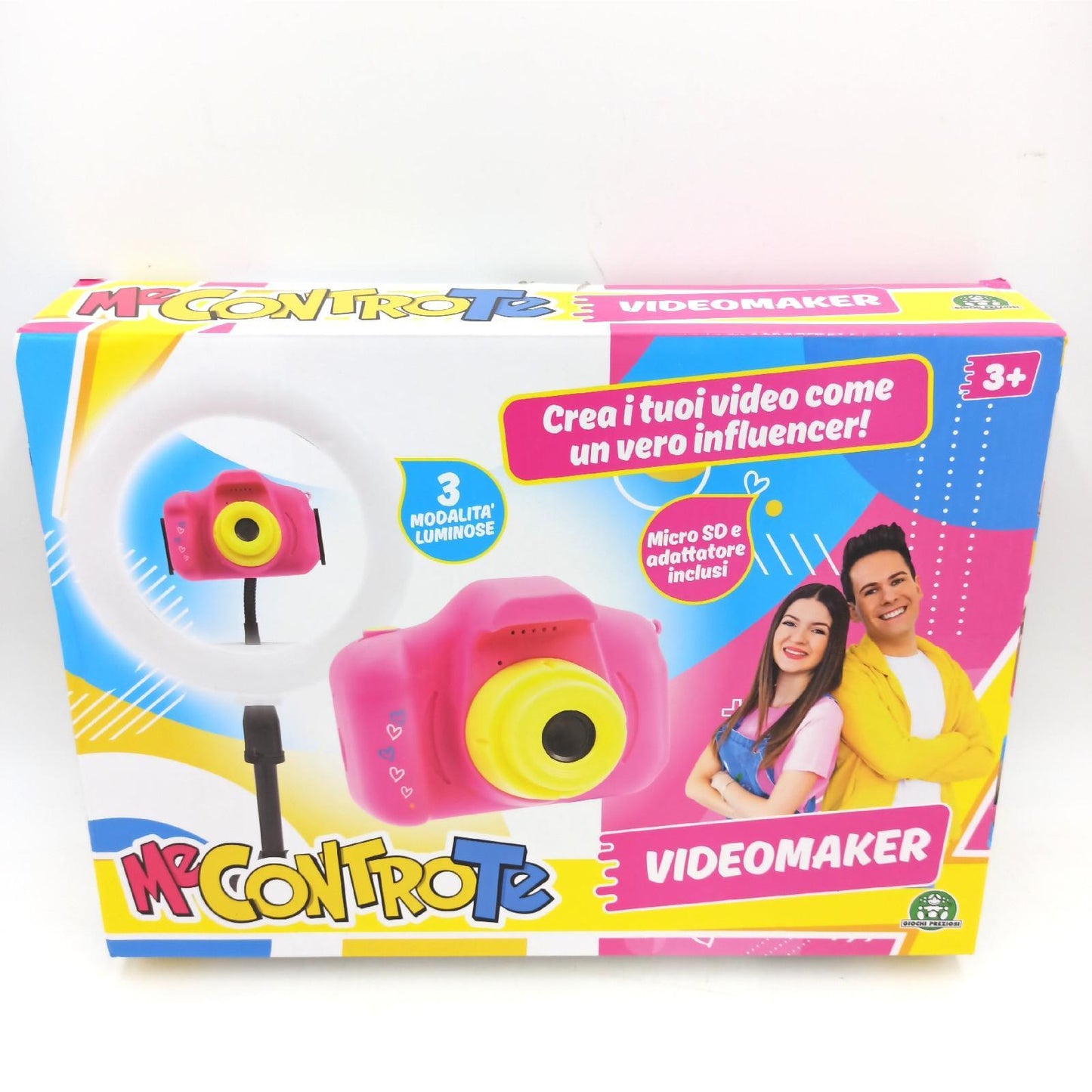 Giochi Preziosi Me Contro Te Studio Maker, Digitalkamera für Kinder mit verstellbarem Stativ, für Kinder von 4 bis 8 Jahren, Farbbildschirm 2 Zoll, 32G Karte, Schnellladung