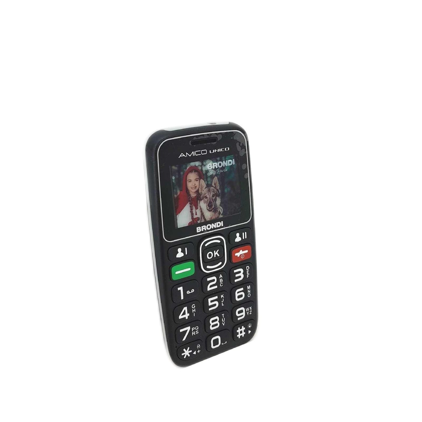 Brondi Amico Unique GSM Handy für Senioren mit großen Tasten, SOS-Taste und Remote-Funktion, Dual-SIM, hohe Lautstärke, Schwarz