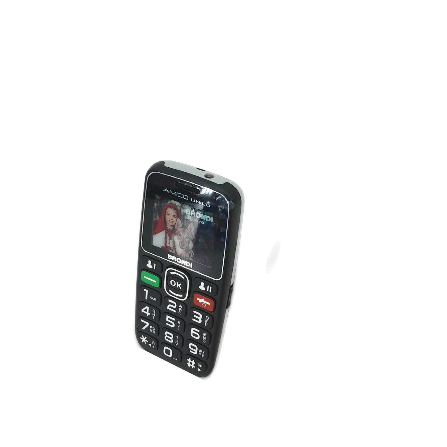 Brondi Amico Unique GSM Handy für Senioren mit großen Tasten, SOS-Taste und Remote-Funktion, Dual-SIM, hohe Lautstärke, Schwarz