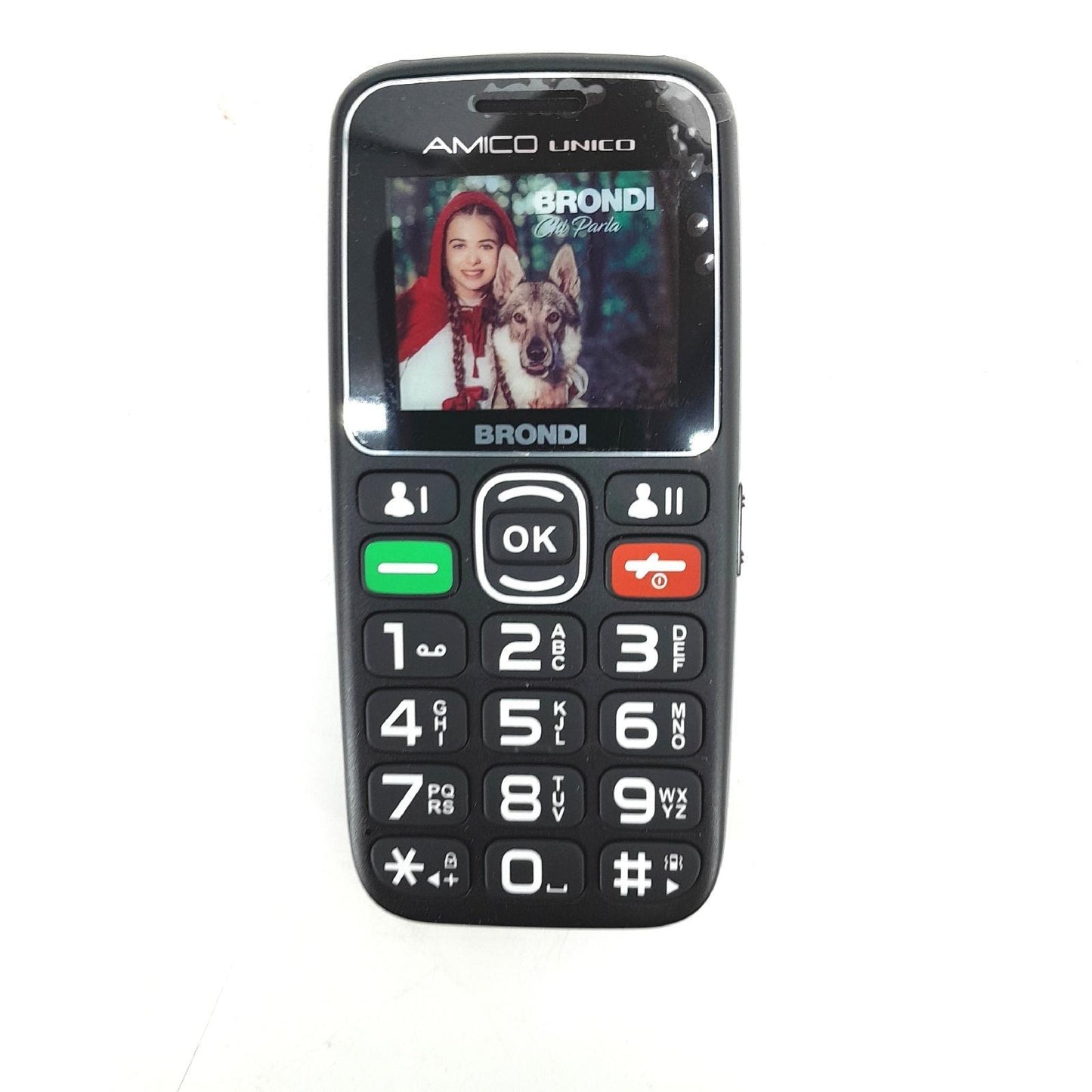 Brondi Amico Unique GSM Handy für Senioren mit großen Tasten, SOS-Taste und Remote-Funktion, Dual-SIM, hohe Lautstärke, Schwarz