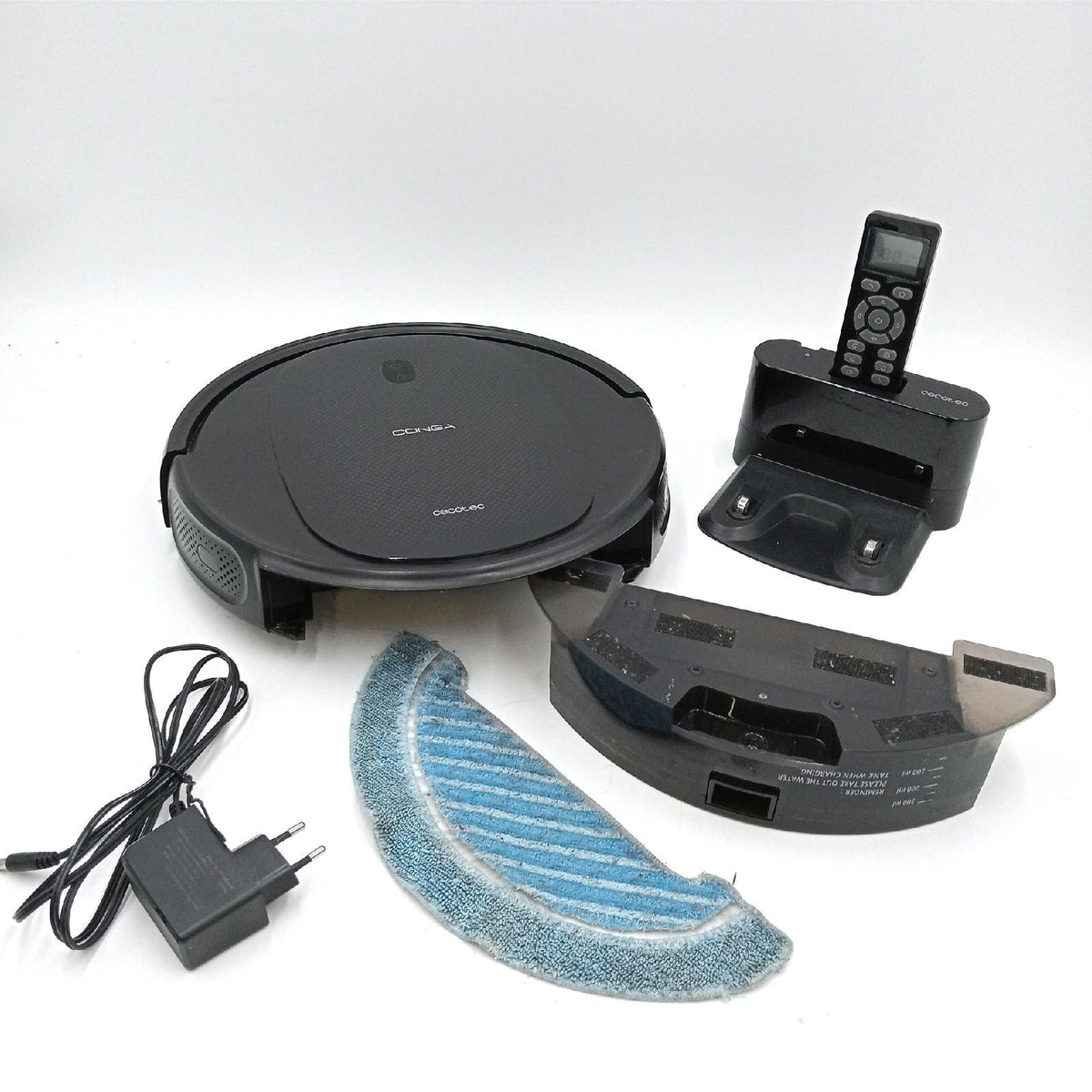 Cecotec Conga Quick & Clean Titanium Staubsaugerroboter Random Technologie  160 min Autonomie  1400 Pa  3 Leistungsstufen und Spülen  Jalisco-Bürste  Fernbedienung  5792  Schwarz