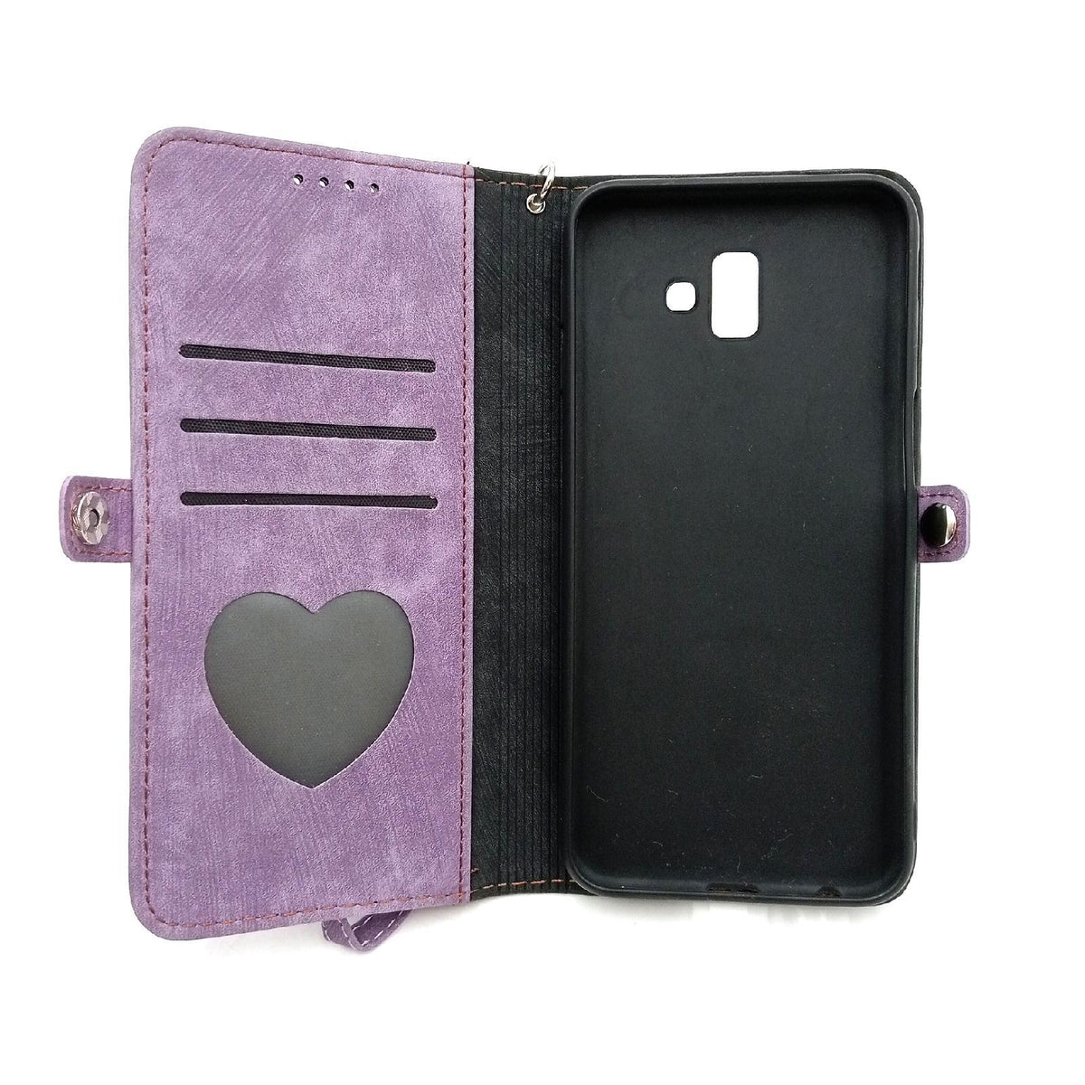 Samsung Handyhülle Flip Pelle Schutz Abdeckung Galaxy J6 Plus 2018 Tasche