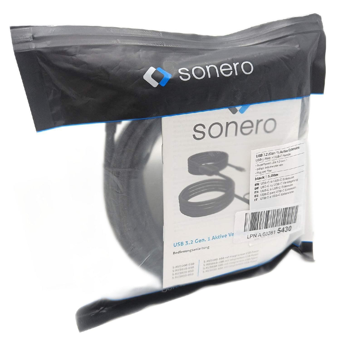 Sonero USB 3.2 Verlängerungskabel USB-C aktiv 5 GB/s Signalverstärker 5 0m