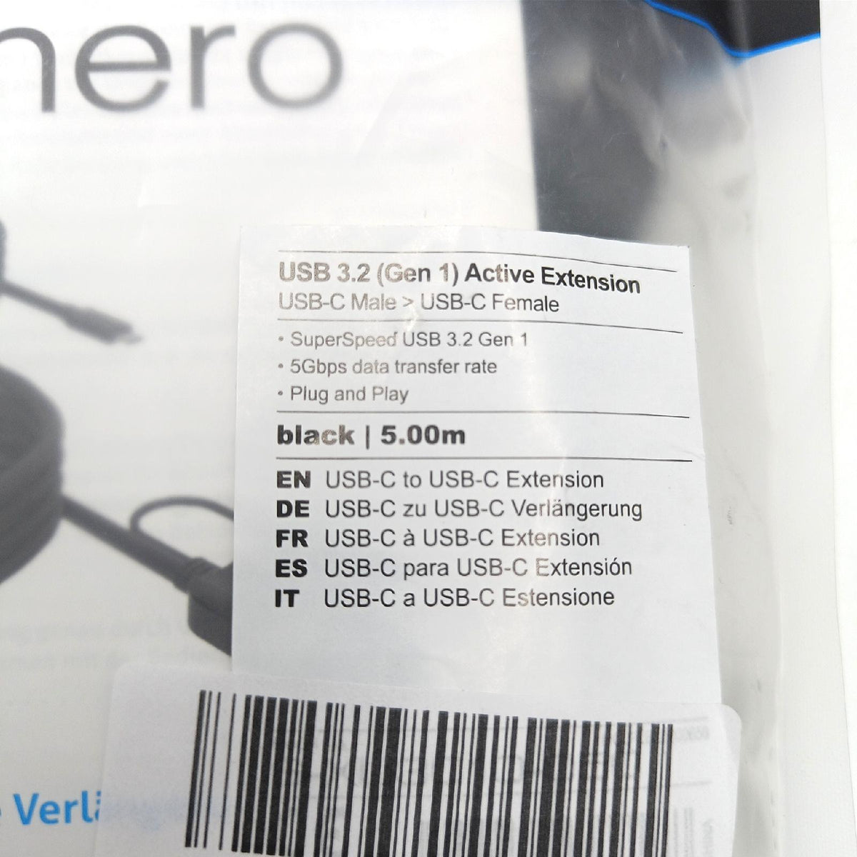 Sonero USB 3.2 Verlängerungskabel USB-C aktiv 5 GB/s Signalverstärker 5 0m