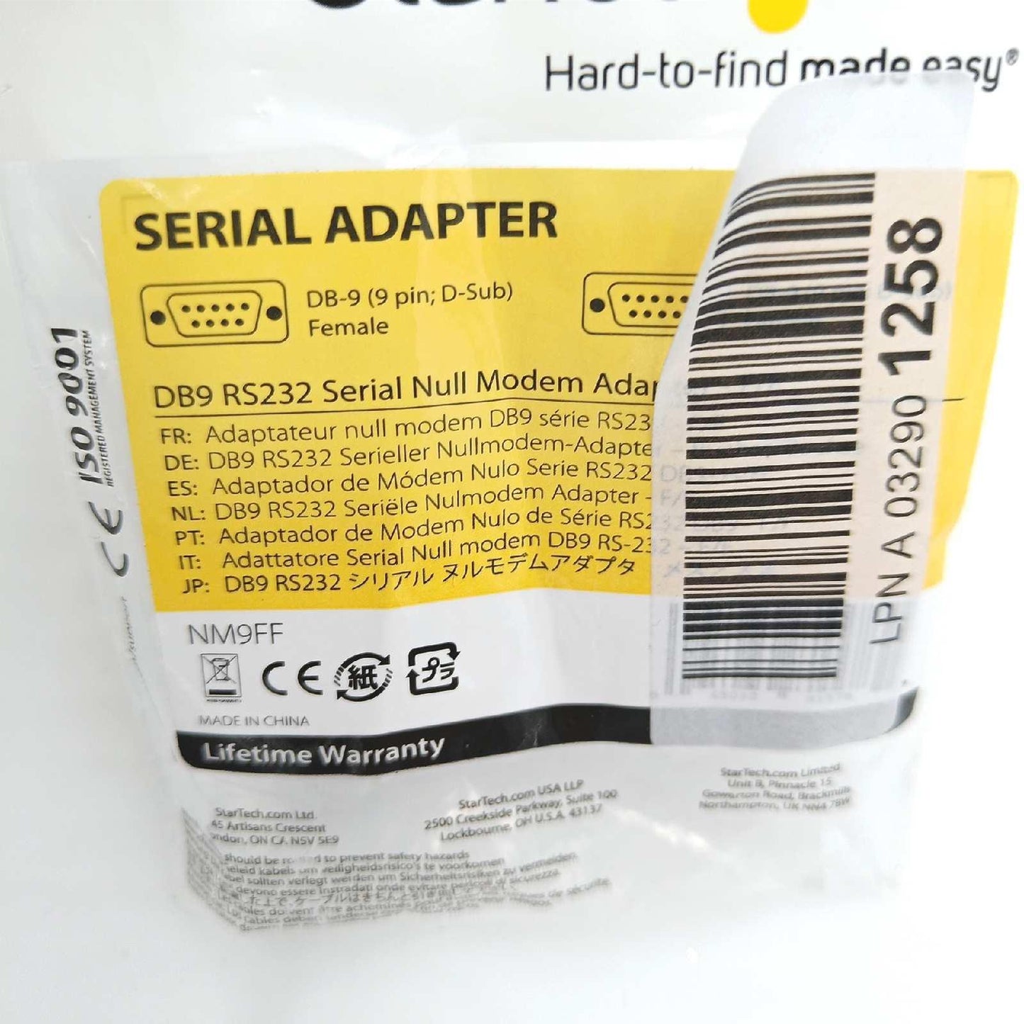 StarTech.com Serial Null Modem Adapter DB9 RS232 Serial Null Modem, NM9FF