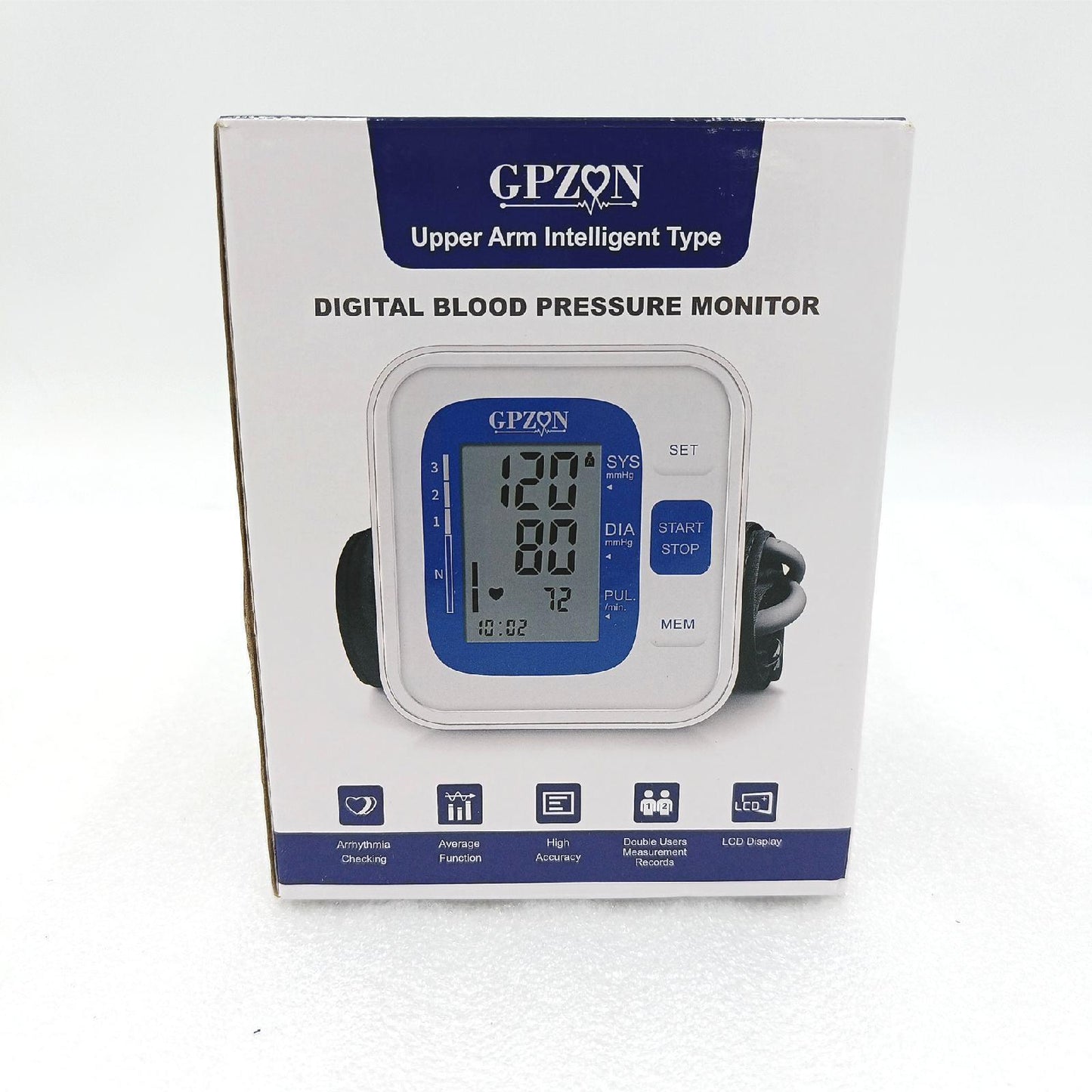CAZON Blutdruckmessgerät Oberarm Digitalanzeige Gesundheit Monitoring