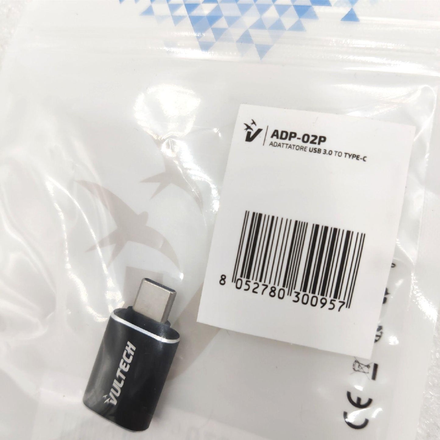 Vultech USB 3.0 to Type C ADP-02P Datenübertragung Adapter für MacBook Pro, Samsung und Huawei Schwarz