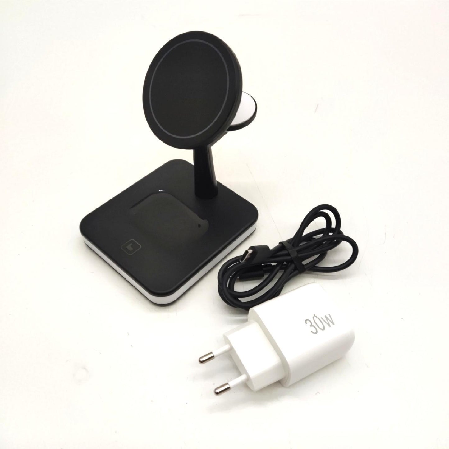 Magnetische kabellose Ladestation, Samaray 4 in 1 Tischlampenladegerät 15 W Schnellladestation mit 30 W Pd-Adapter