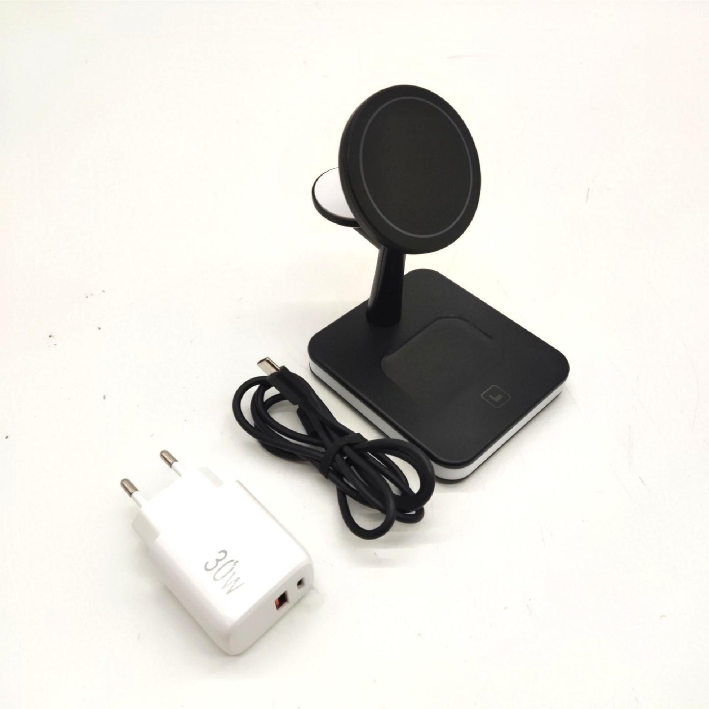 Magnetische kabellose Ladestation, Samaray 4 in 1 Tischlampenladegerät 15 W Schnellladestation mit 30 W Pd-Adapter