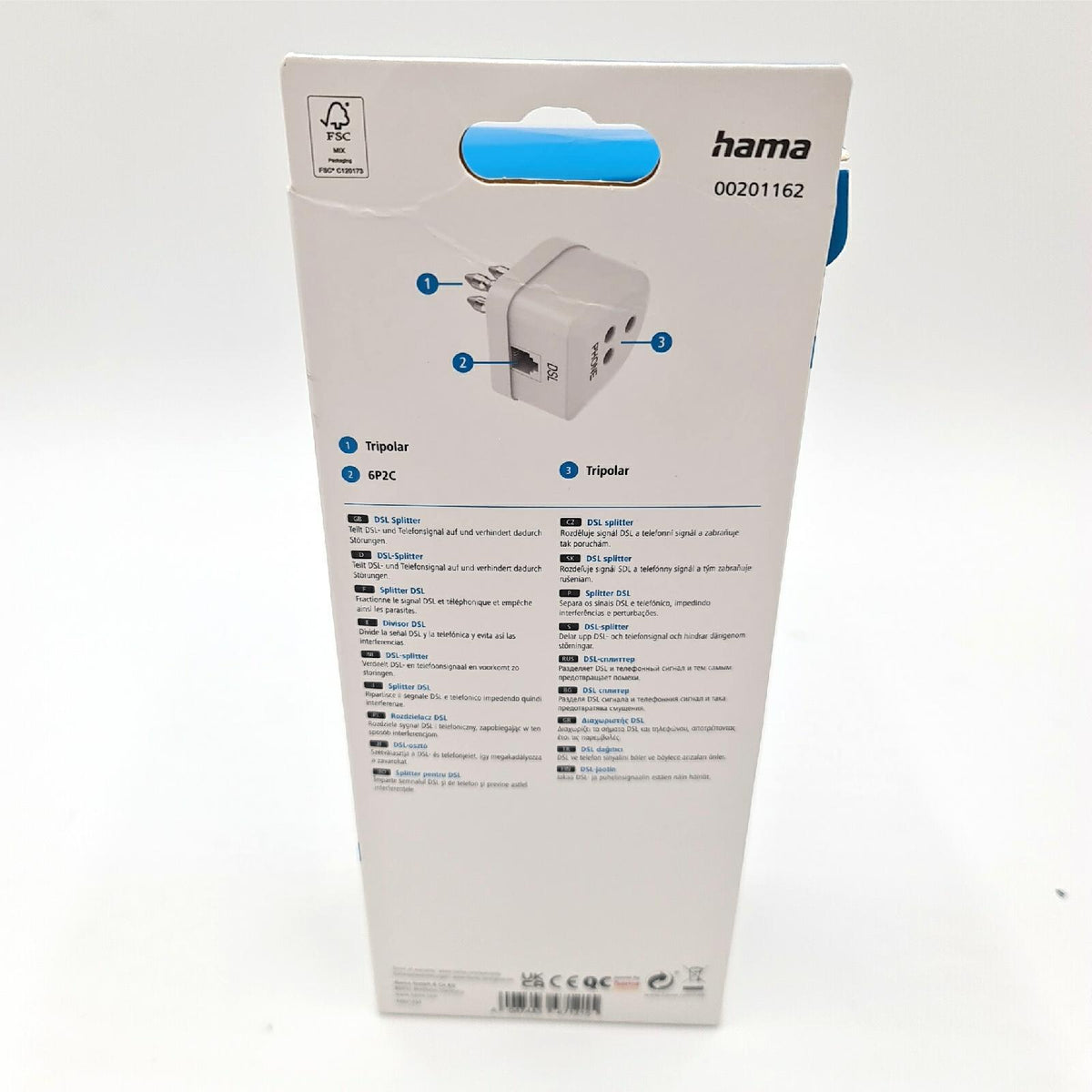 Hama - ADSL-Filter dreipoliger Stecker/dreipolige Buchse - Buchse 6p2c