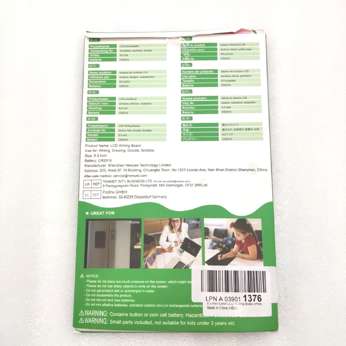HOMESTEC LCD Schreibtafel 8 5 Zoll  Schreibtafel Buntes Display Kinder Laptop für Notieren/Zeichnen  Optimaler Papierersatz  Kinderspielzeug ab 3 Jahre Rosa