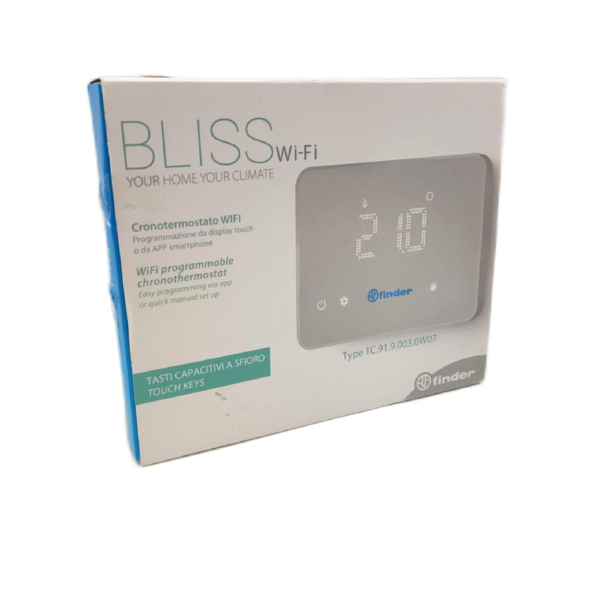 finder Digitaler Chronothermostat Typ 1C9190030W07 - Serie 1C Finder  Superficie Bianca Opaca