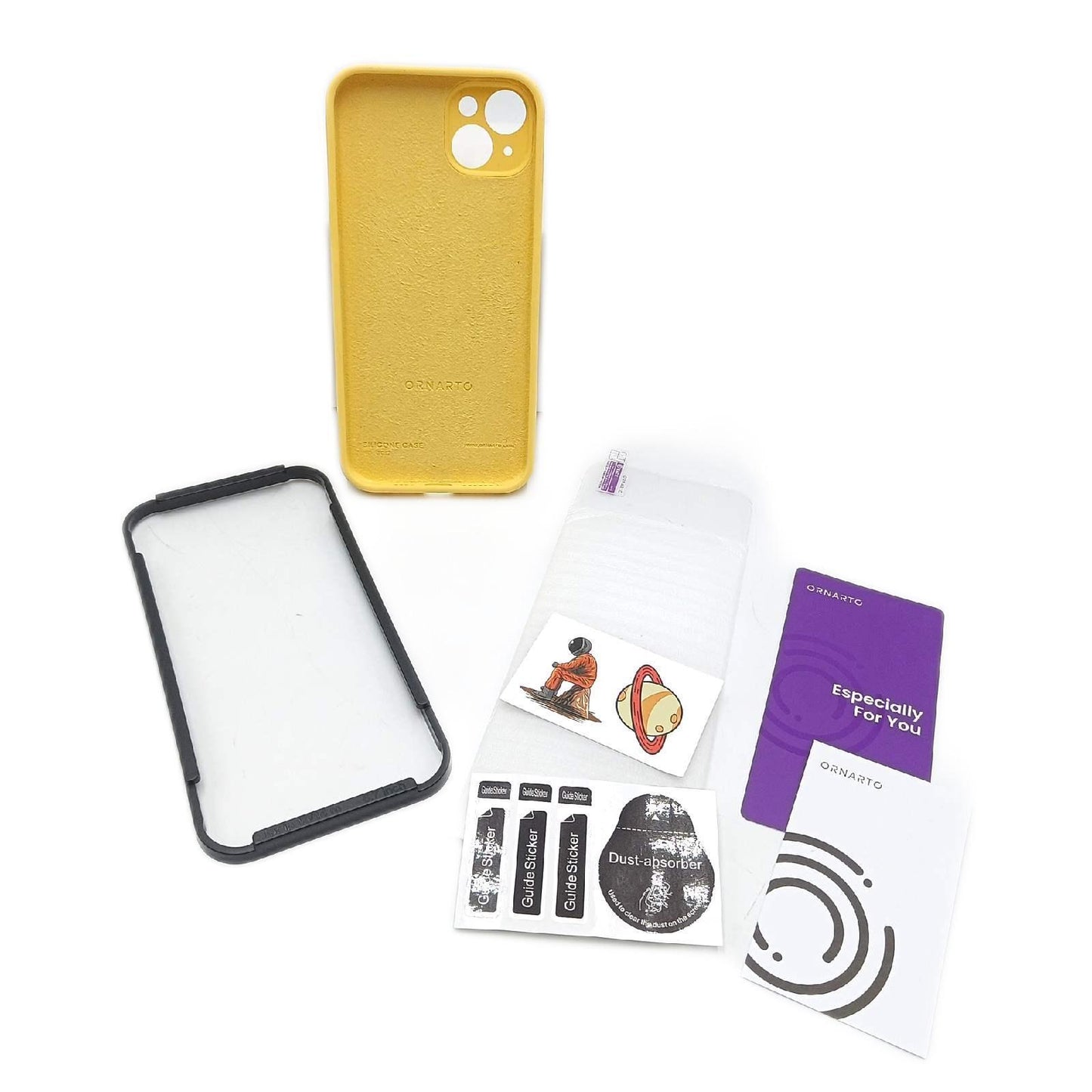 ORNARTO iPhone 14 Plus Silikonhülle 6 7 Zoll mit 1 Glasfolien Schutz Handyhülle