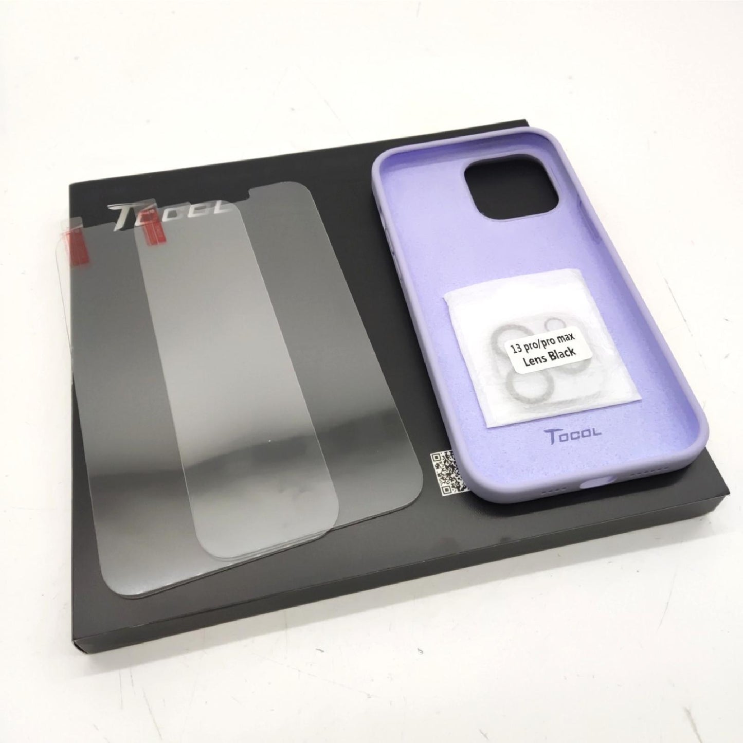 TOCOL 5 in 1 Abdeckung iPhone 13 Pro Max 2 Film gehärtetes Glas Hülle Case Schutzklar