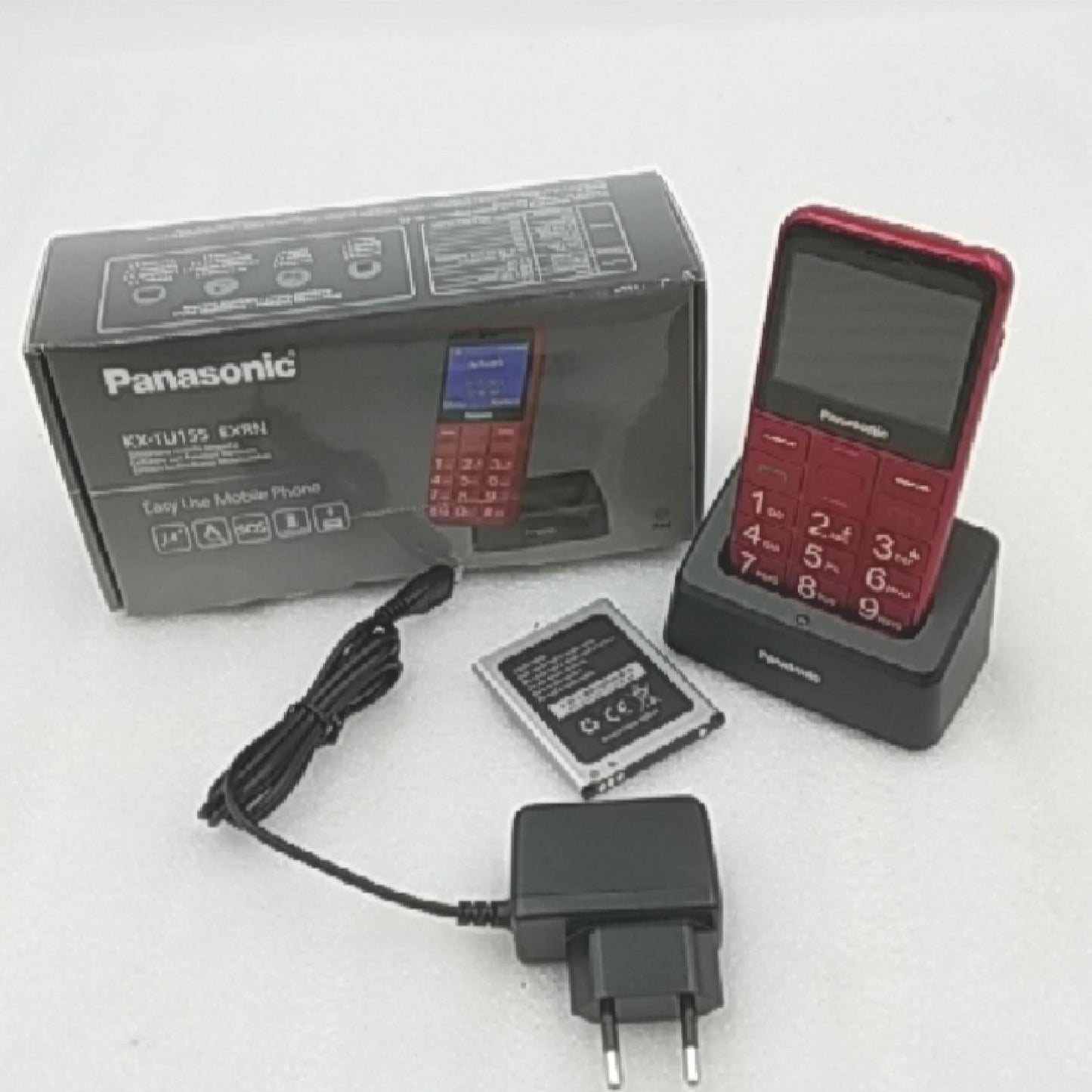 Panasonic Mobiltelefon Seniorenhandy Telekommunikation Essentials Komfort Großtasten UKW Funkkamera Rot