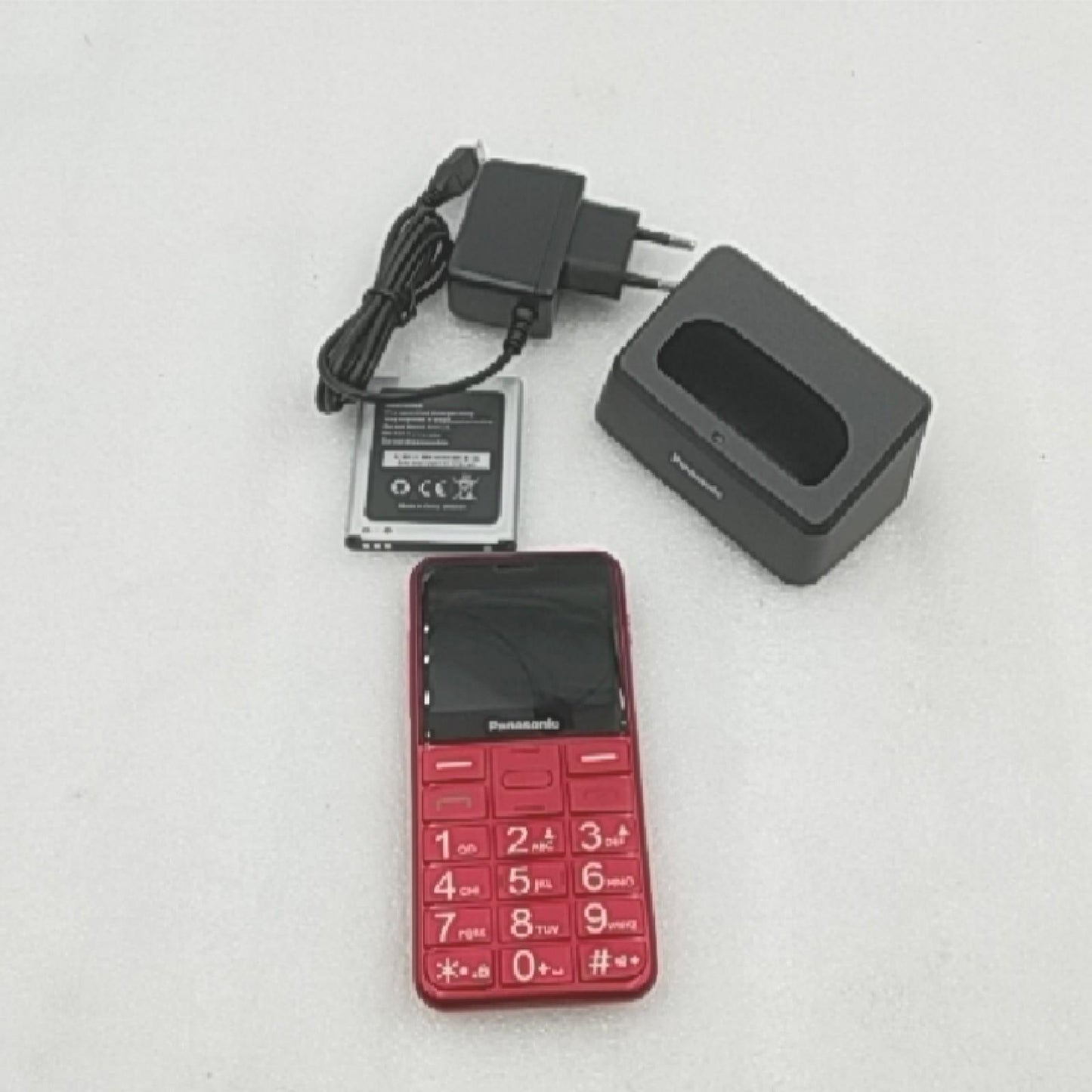 Panasonic Mobiltelefon Seniorenhandy Telekommunikation Essentials Komfort Großtasten UKW Funkkamera Rot