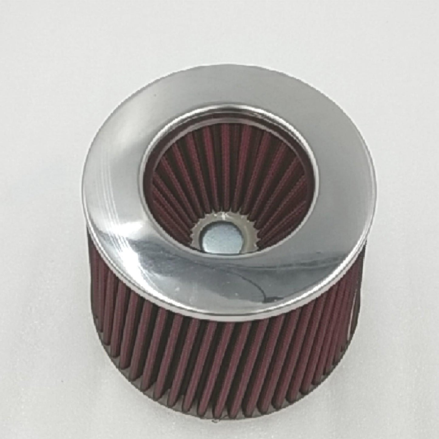 Simoni Racing FSR/UA Helicoidal Double Cone Filter, Chrome Cap, Red Cotton