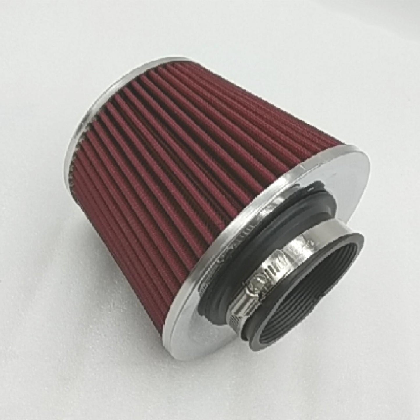 Simoni Racing FSR/UA Helicoidal Double Cone Filter, Chrome Cap, Red Cotton