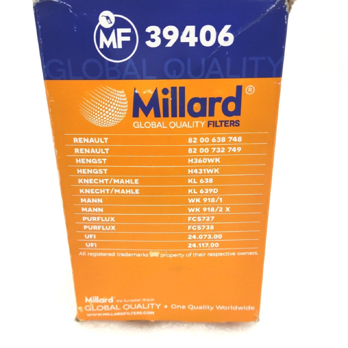 Auto-Kraftstofffilter Millard MF39406 157x94x10x10 mm Global Quality