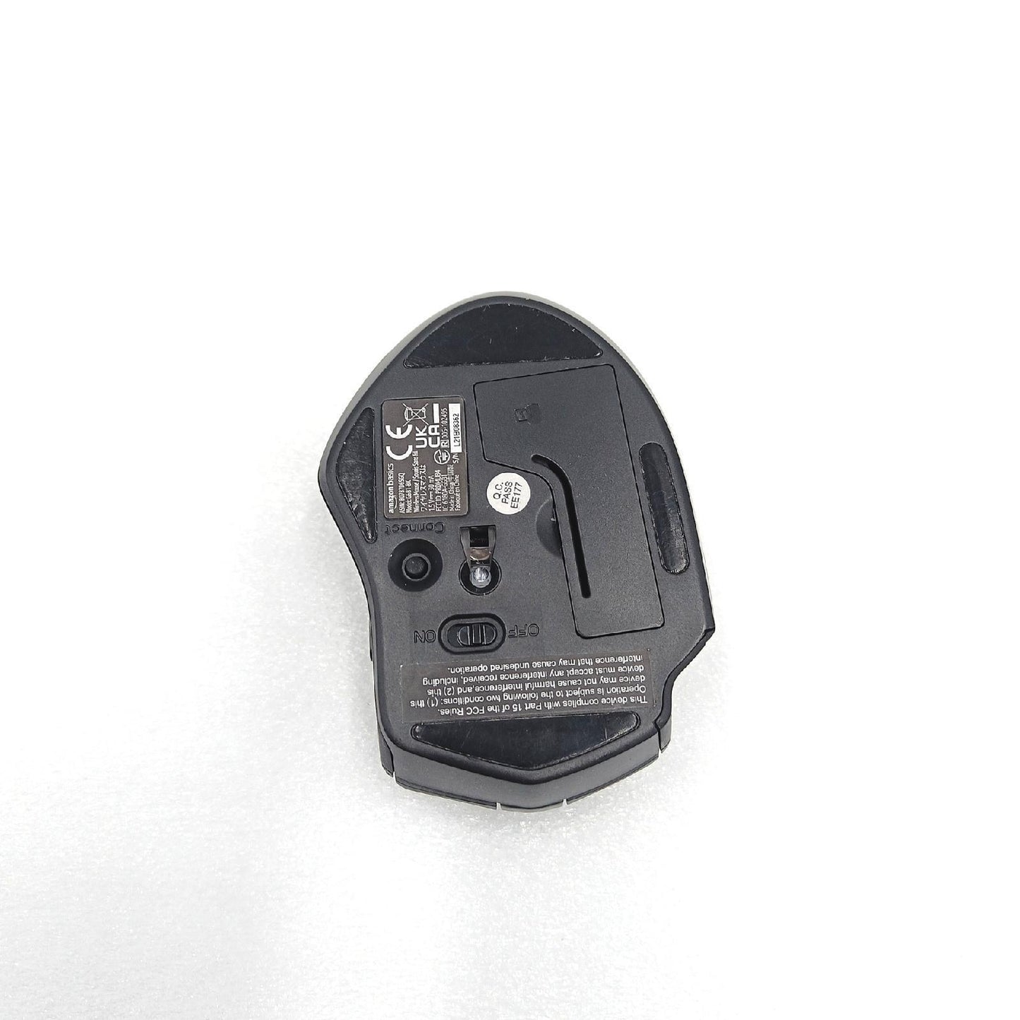 Amazon Basics Ergonomische kabellose USB Maus - DPI einstellbar - Schwarz