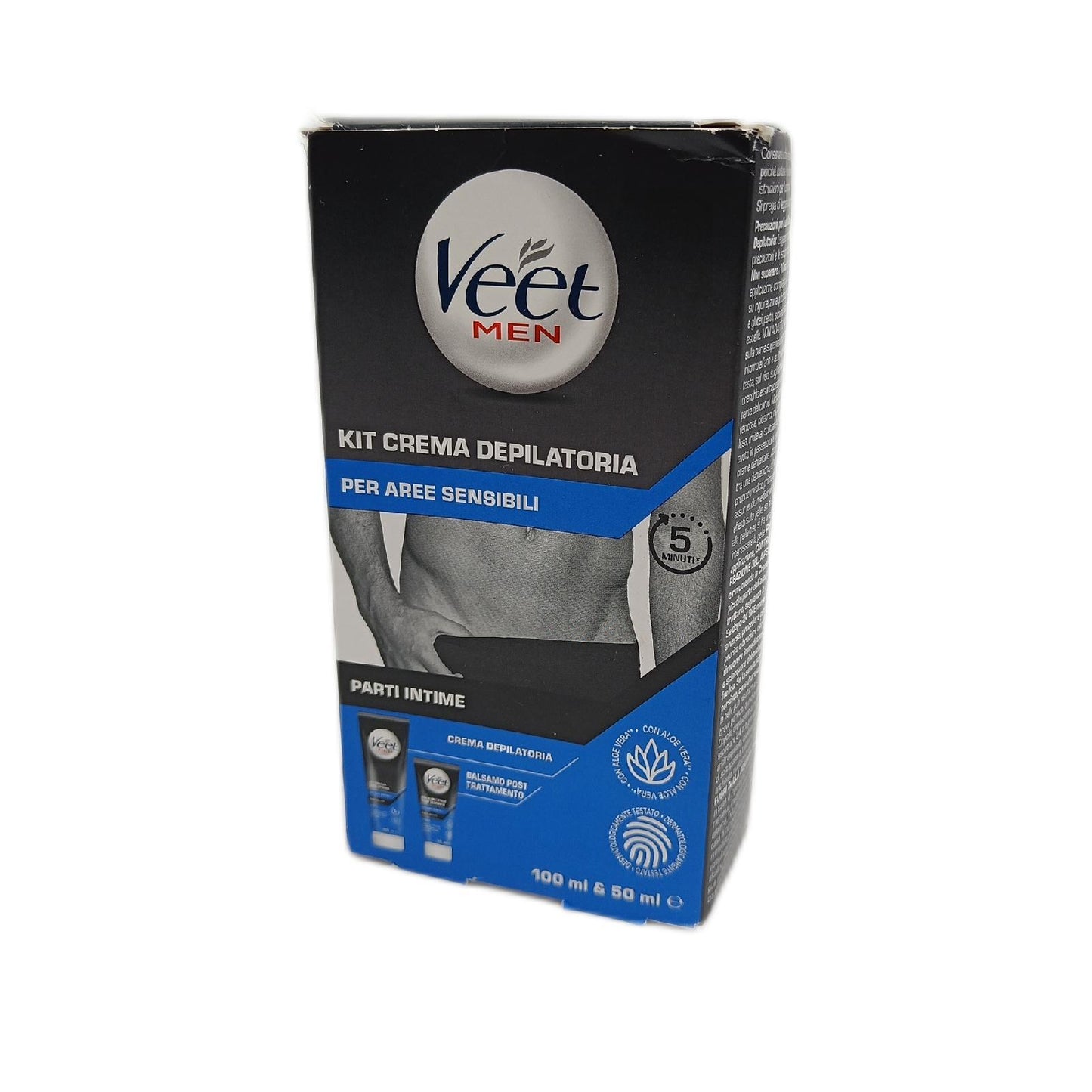 Veet Men Intim Enthaarungsset Empfindliche Haut Enthaarungscreme 1 ml ;Sensitiv;Männerpflege;Modelliert;Effektiv.