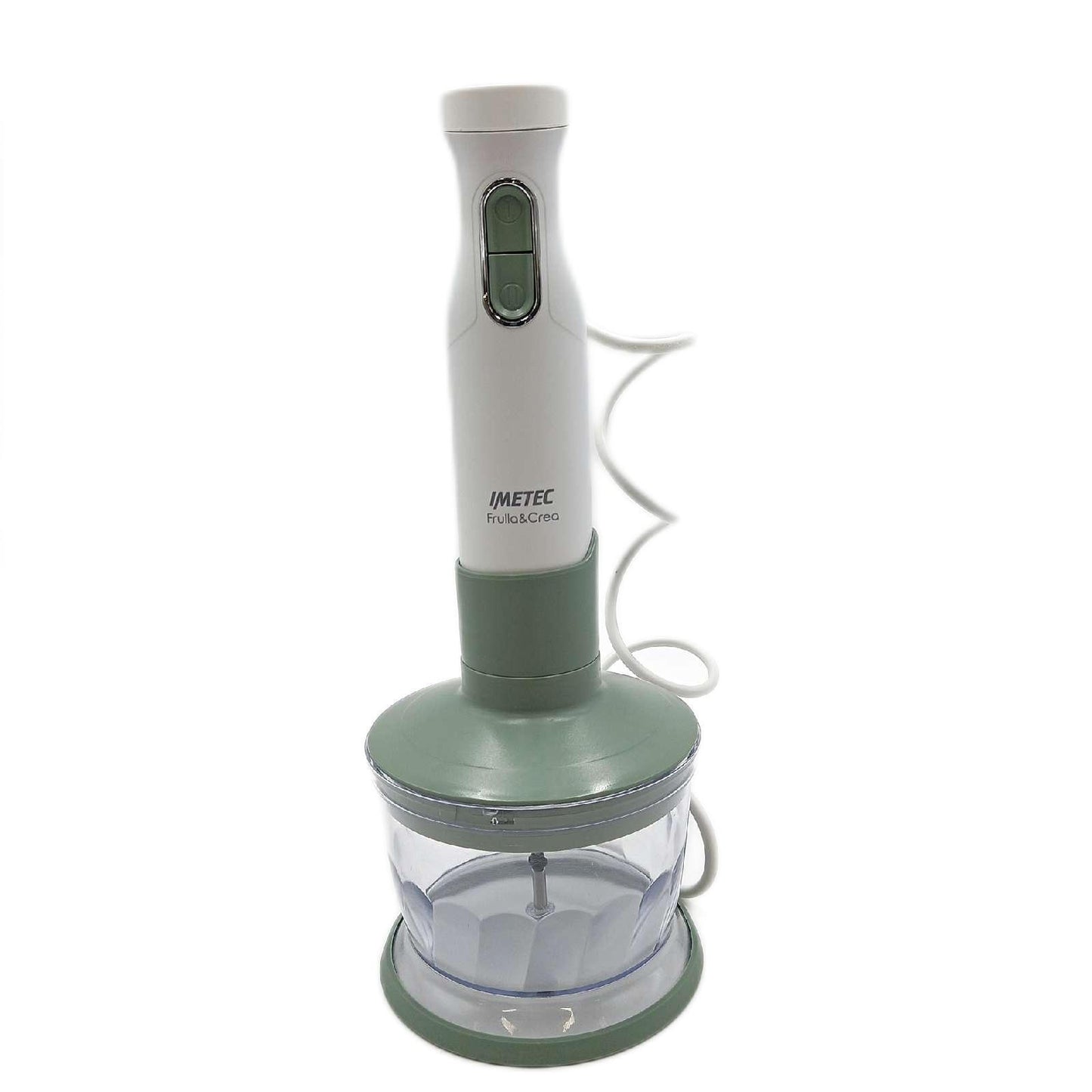 Imetec Frulla & Crea, C 3 Zubehörteile, Chopper, Schneebesen und BPA-freies Glas, extra großer Fuß, 2 Geschwindigkeiten, 1000 W, 15.000 U / min