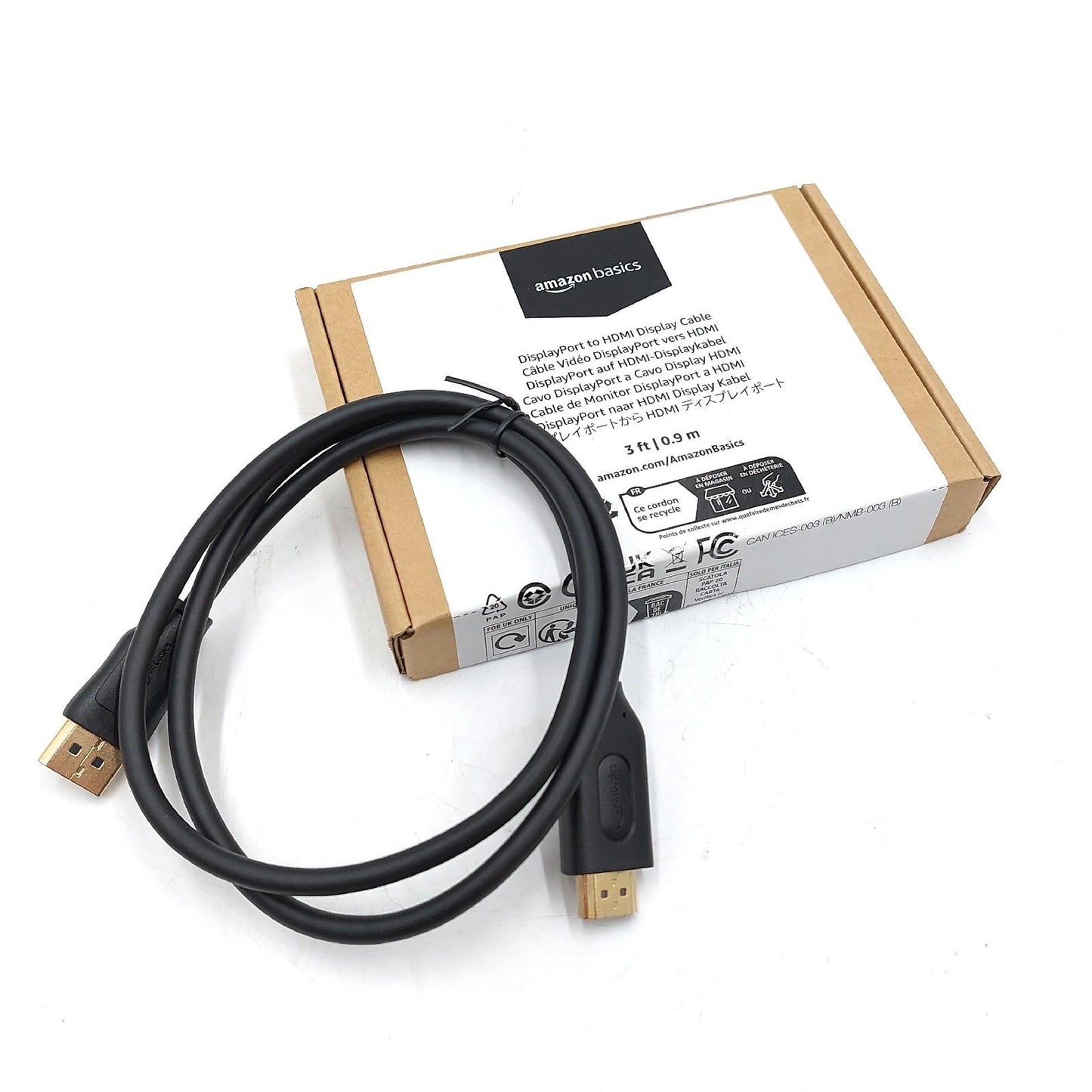 AmazonBasics DisplayPort auf HDMI DisplayKabel unidirektional 0.9 m Schwarz Adapter