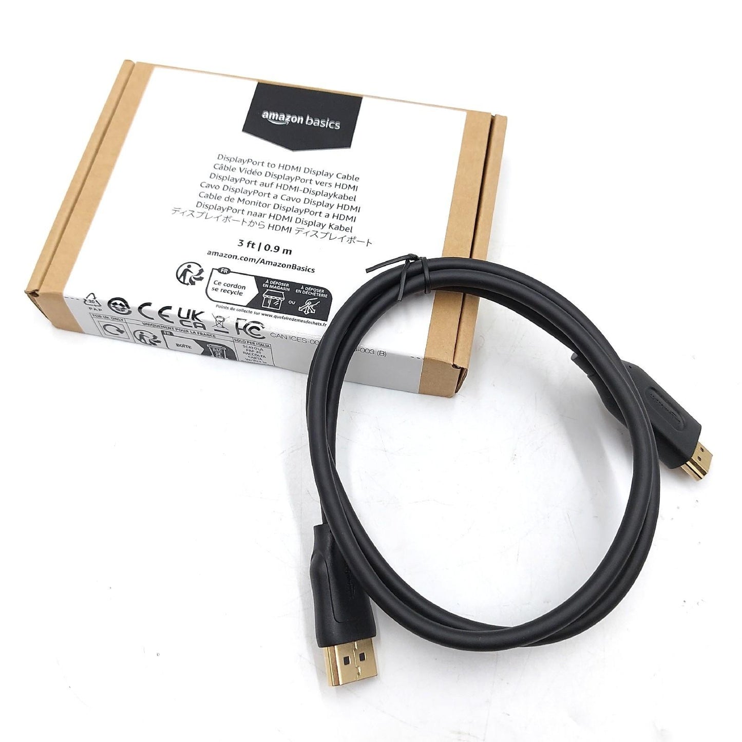 AmazonBasics DisplayPort auf HDMI DisplayKabel unidirektional 0.9 m Schwarz Adapter